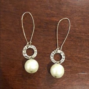 Faux pearl drop earrings